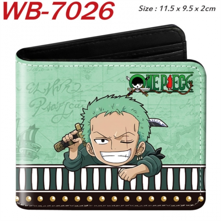 One Piece Animation color PU leather half fold wallet 11.5X9X2CM