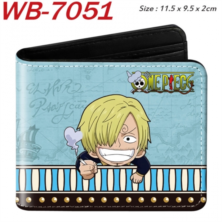 One Piece Animation color PU leather half fold wallet 11.5X9X2CM
