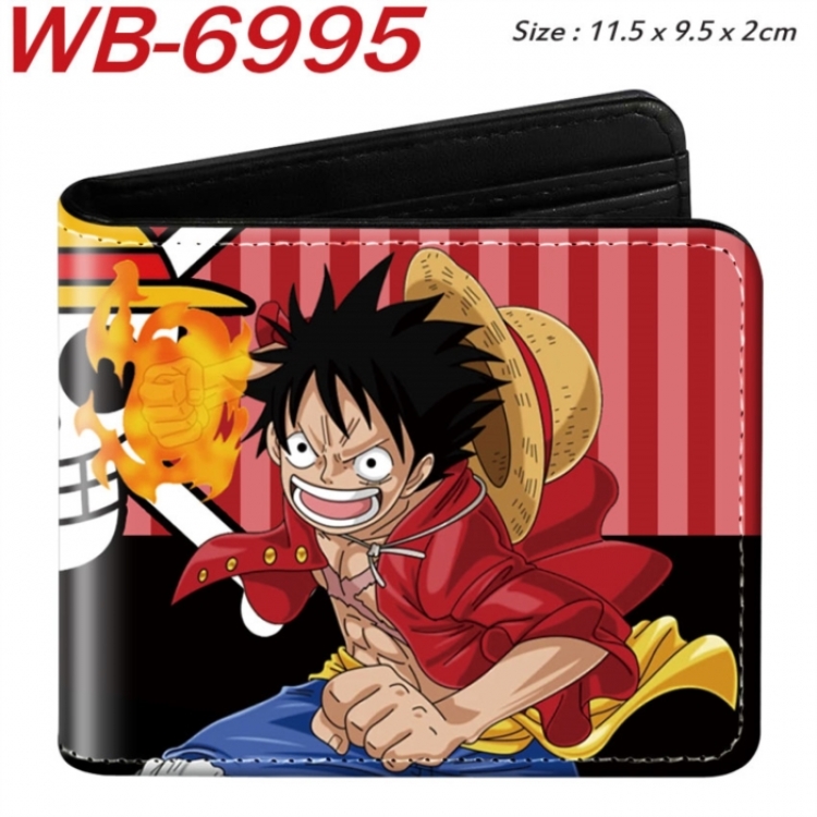 One Piece Animation color PU leather half fold wallet 11.5X9X2CM