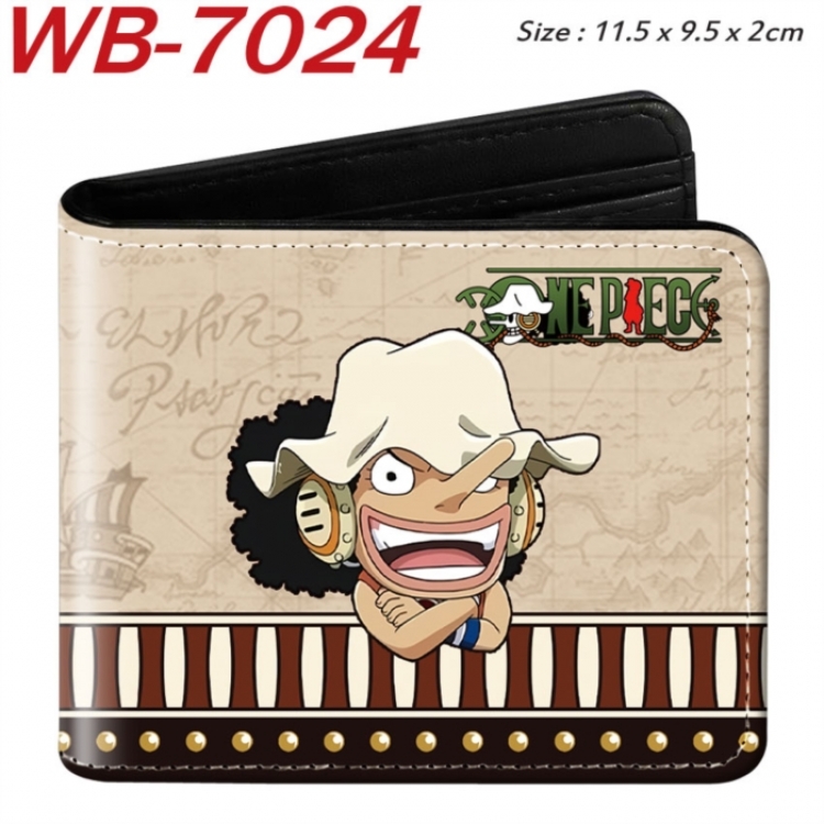 One Piece Animation color PU leather half fold wallet 11.5X9X2CM