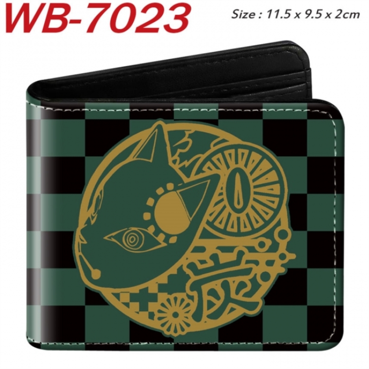 Demon Slayer Kimets Animation color PU leather half fold wallet 11.5X9X2CM