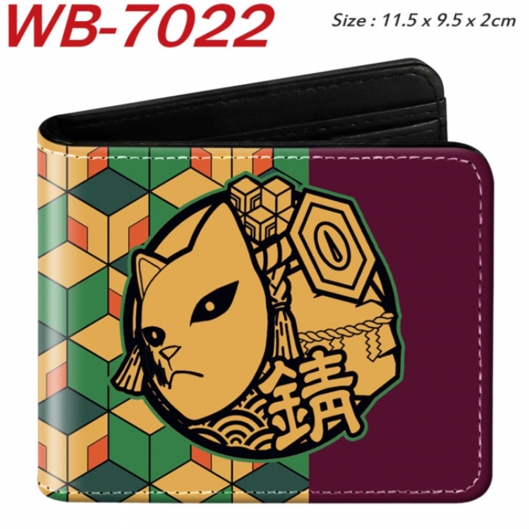 Demon Slayer Kimets Animation color PU leather half fold wallet 11.5X9X2CM