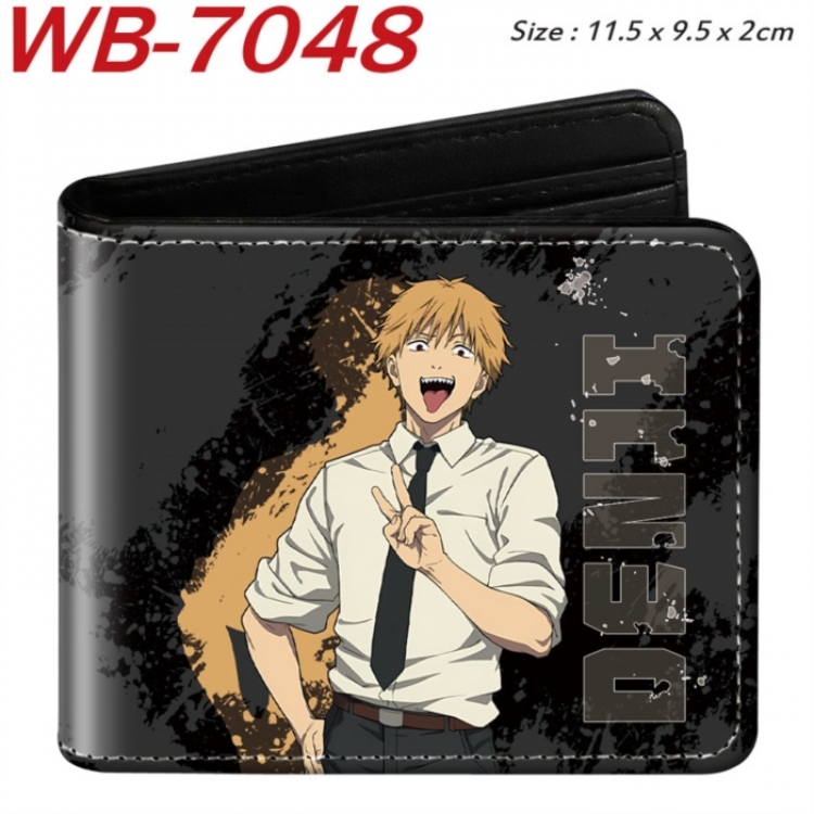 Chainsaw man Animation color PU leather half fold wallet 11.5X9X2CM