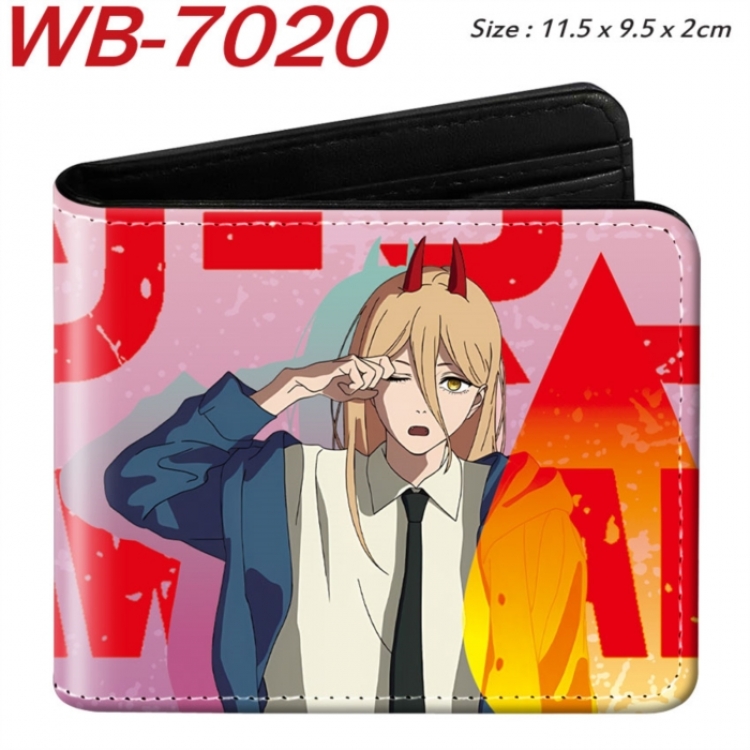 Chainsaw man Animation color PU leather half fold wallet 11.5X9X2CM