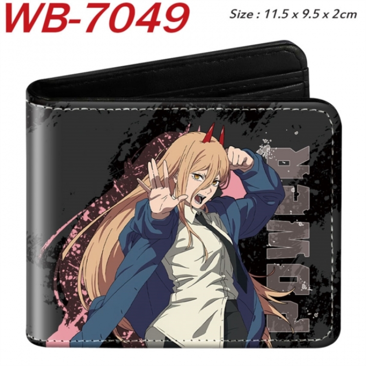 Chainsaw man Animation color PU leather half fold wallet 11.5X9X2CM