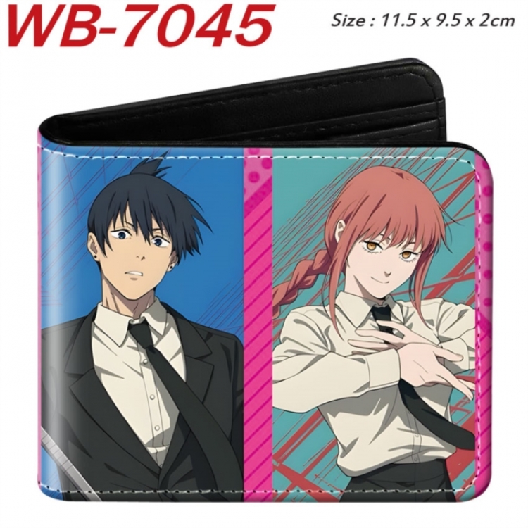 Chainsaw man Animation color PU leather half fold wallet 11.5X9X2CM