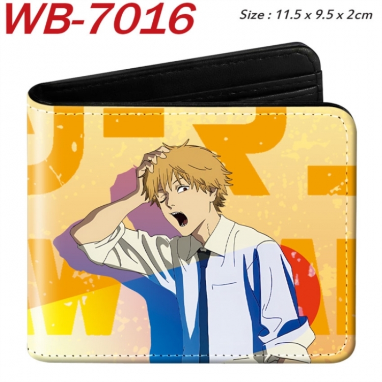Chainsaw man Animation color PU leather half fold wallet 11.5X9X2CM