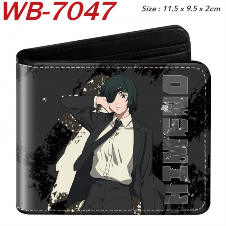 Chainsaw man Animation color PU leather half fold wallet 11.5X9X2CM