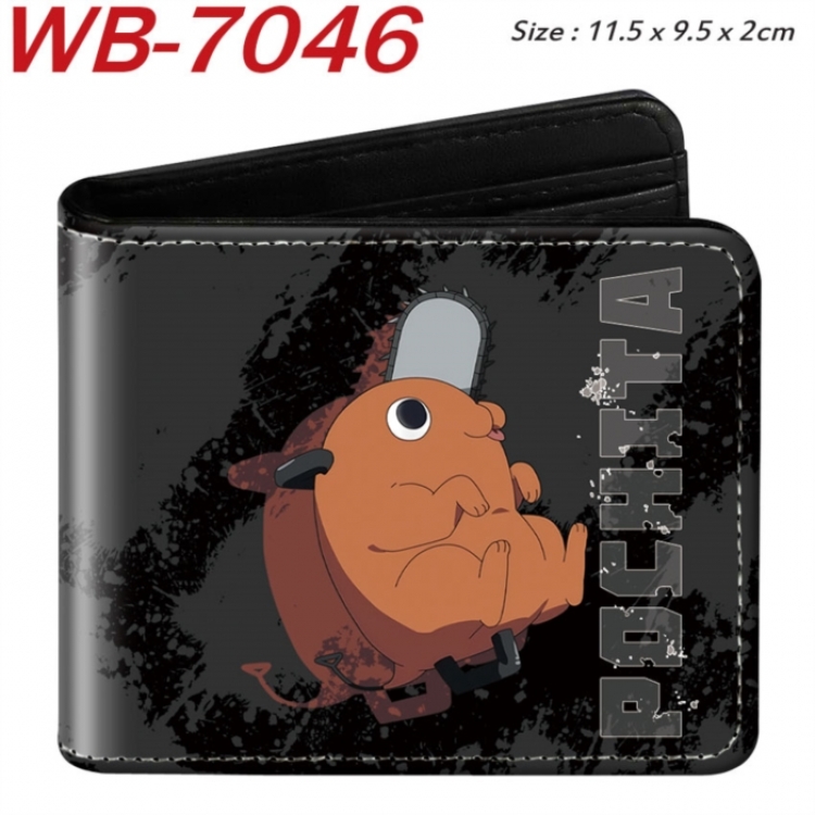 Chainsaw man Animation color PU leather half fold wallet 11.5X9X2CM