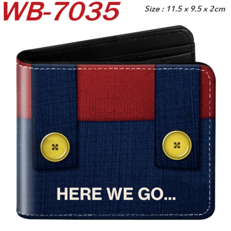 Super Mario Animation color PU leather half fold wallet 11.5X9X2CM