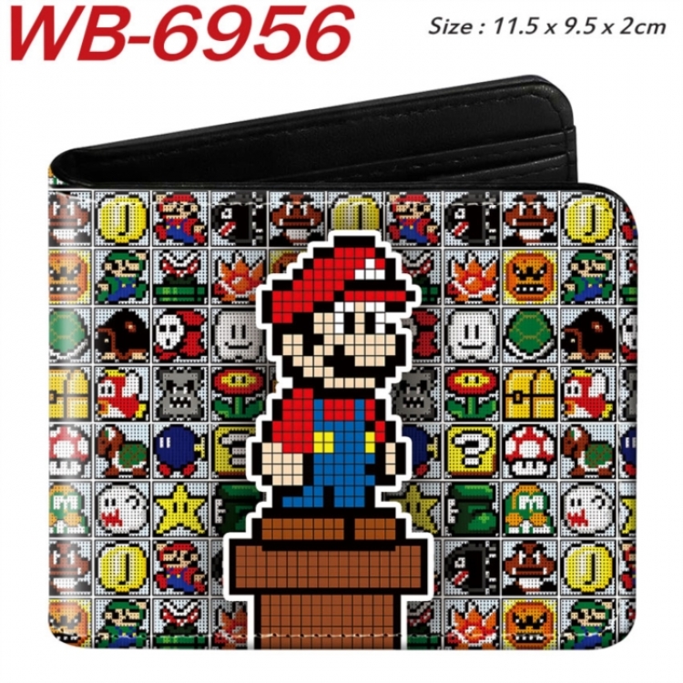 Super Mario Animation color PU leather half fold wallet 11.5X9X2CM