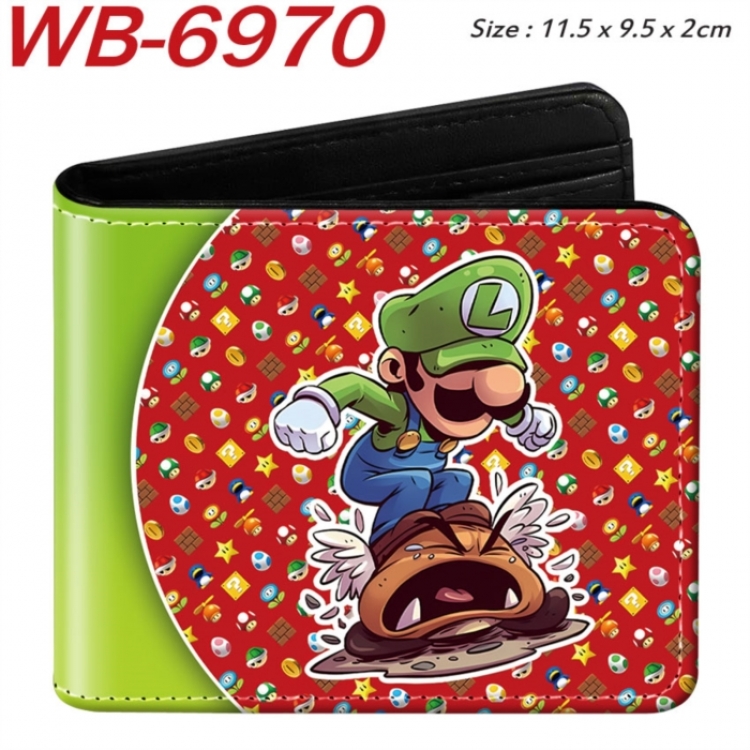 Super Mario Animation color PU leather half fold wallet 11.5X9X2CM