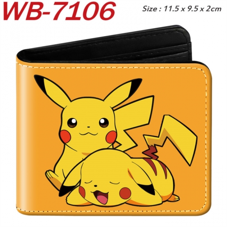 Pokemon Animation color PU leather half fold wallet 11.5X9X2CM