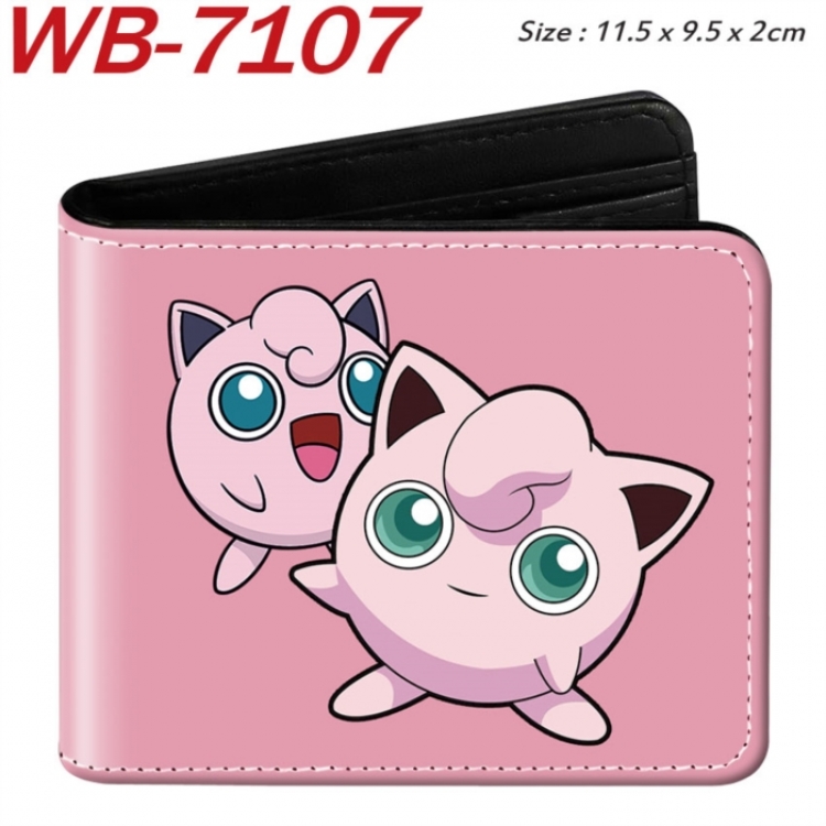 Pokemon Animation color PU leather half fold wallet 11.5X9X2CM