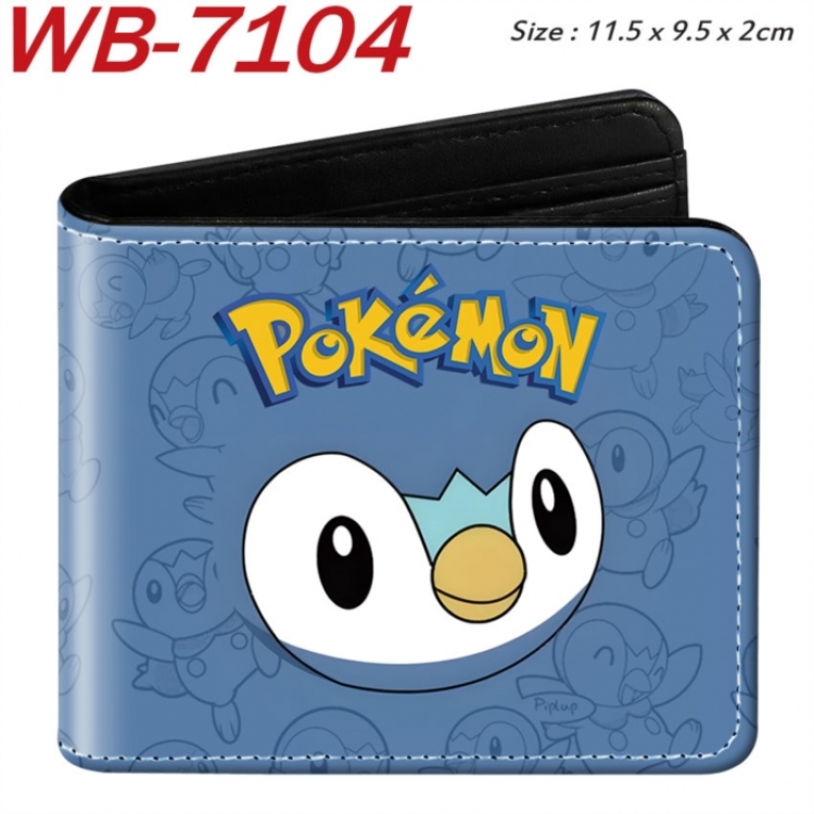 Pokemon Animation color PU leather half fold wallet 11.5X9X2CM