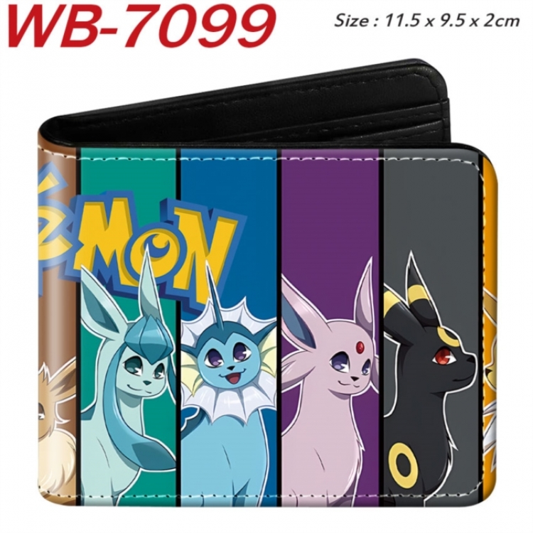 Pokemon Animation color PU leather half fold wallet 11.5X9X2CM