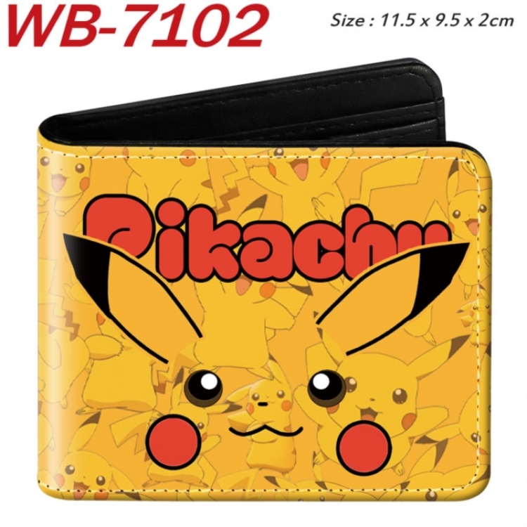 Pokemon Animation color PU leather half fold wallet 11.5X9X2CM