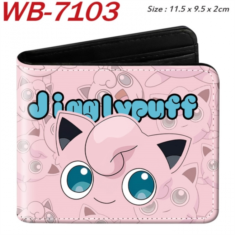 Pokemon Animation color PU leather half fold wallet 11.5X9X2CM