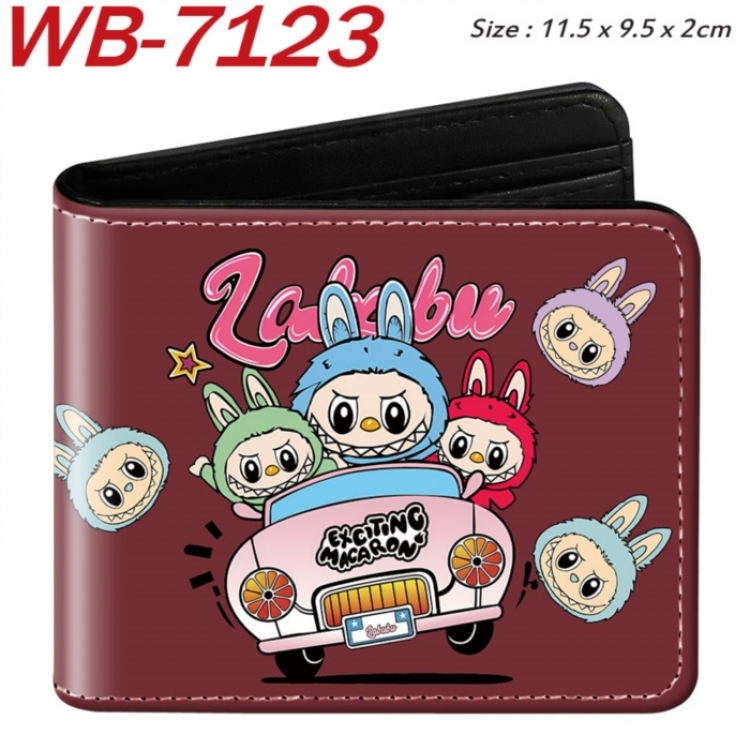 LABUBU Animation color PU leather half fold wallet 11.5X9X2CM