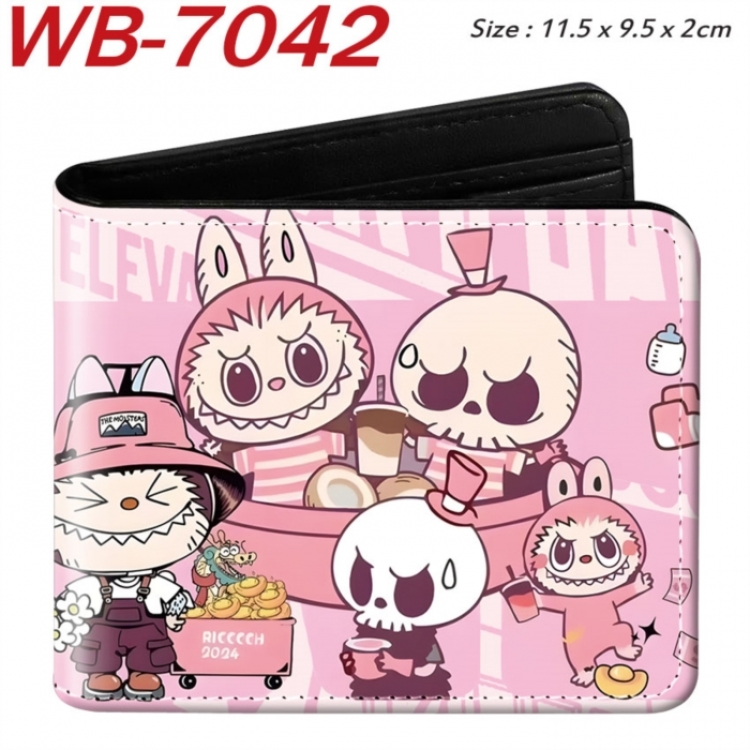 LABUBU Animation color PU leather half fold wallet 11.5X9X2CM