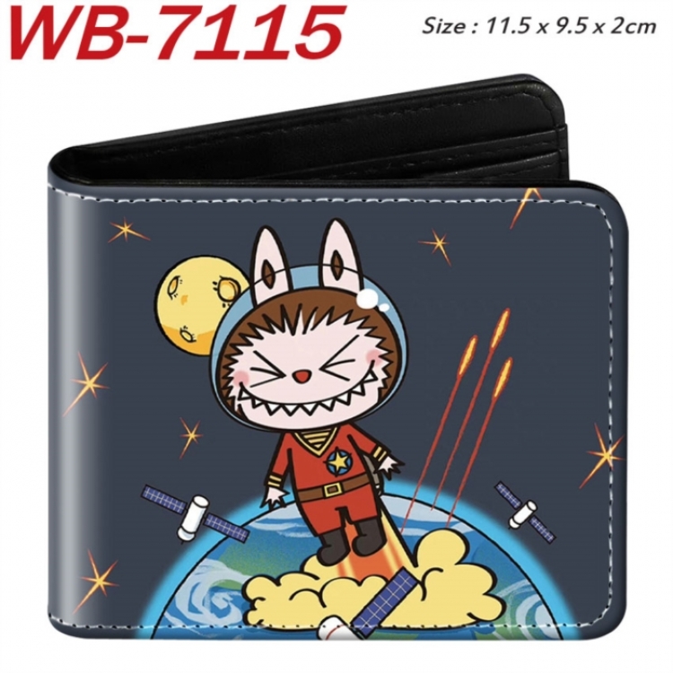 LABUBU Animation color PU leather half fold wallet 11.5X9X2CM