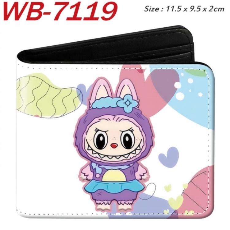 LABUBU Animation color PU leather half fold wallet 11.5X9X2CM