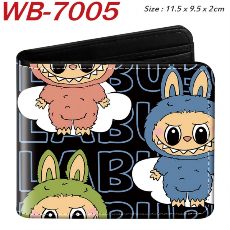 LABUBU Animation color PU leather half fold wallet 11.5X9X2CM