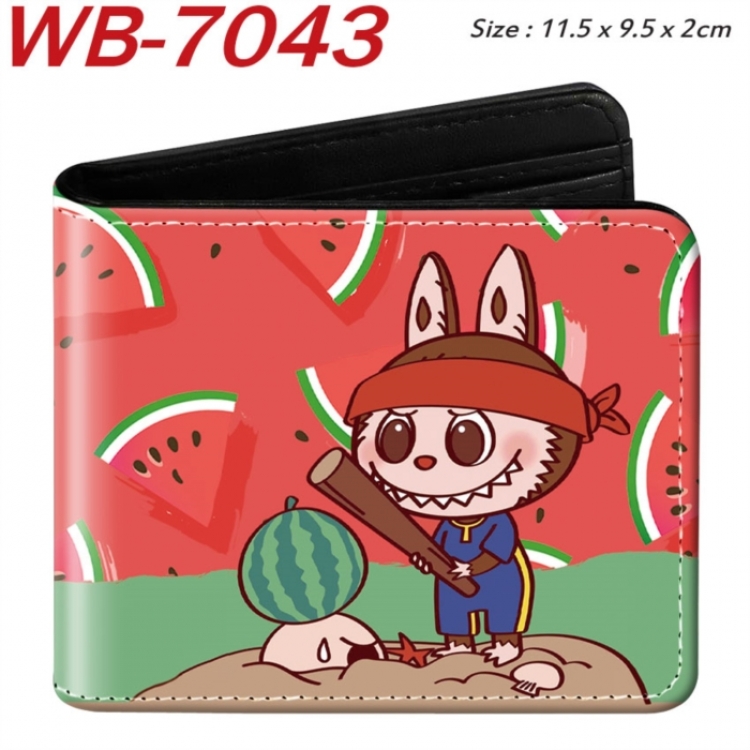 LABUBU Animation color PU leather half fold wallet 11.5X9X2CM