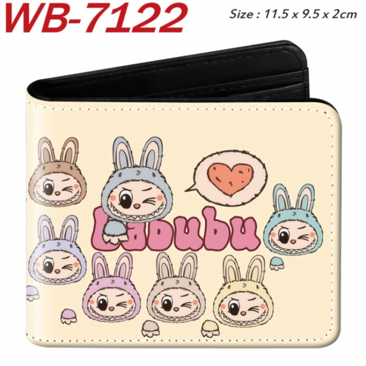 LABUBU Animation color PU leather half fold wallet 11.5X9X2CM