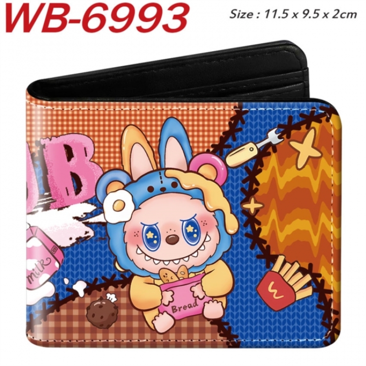 LABUBU Animation color PU leather half fold wallet 11.5X9X2CM