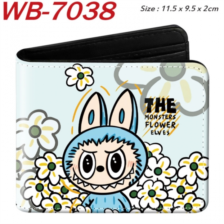 LABUBU Animation color PU leather half fold wallet 11.5X9X2CM