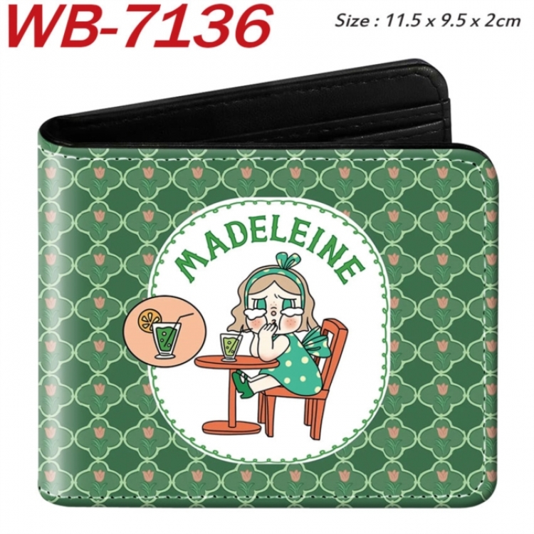 Cry Baby Animation color PU leather half fold wallet 11.5X9X2CM