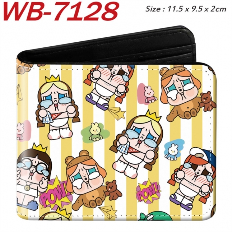 Cry Baby Animation color PU leather half fold wallet 11.5X9X2CM