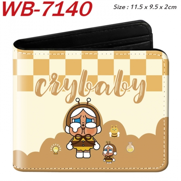 Cry Baby Animation color PU leather half fold wallet 11.5X9X2CM