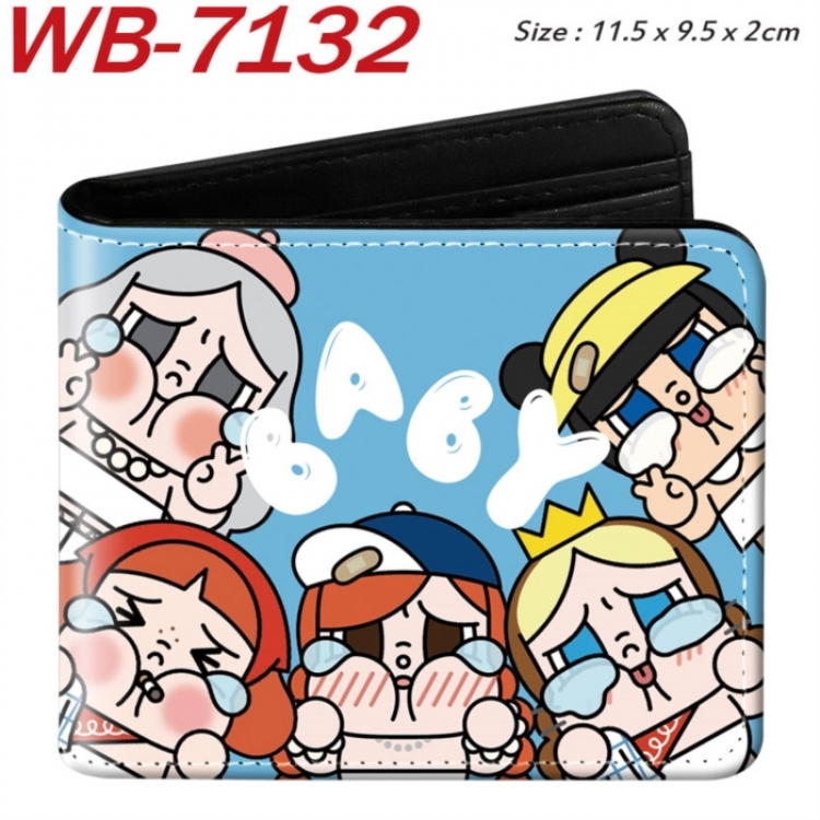 Cry Baby Animation color PU leather half fold wallet 11.5X9X2CM
