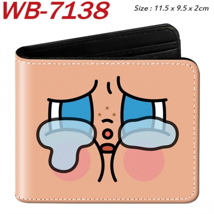 Cry Baby Animation color PU leather half fold wallet 11.5X9X2CM