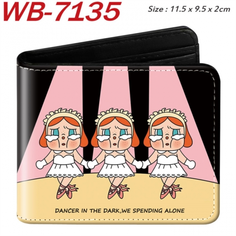 Cry Baby Animation color PU leather half fold wallet 11.5X9X2CM