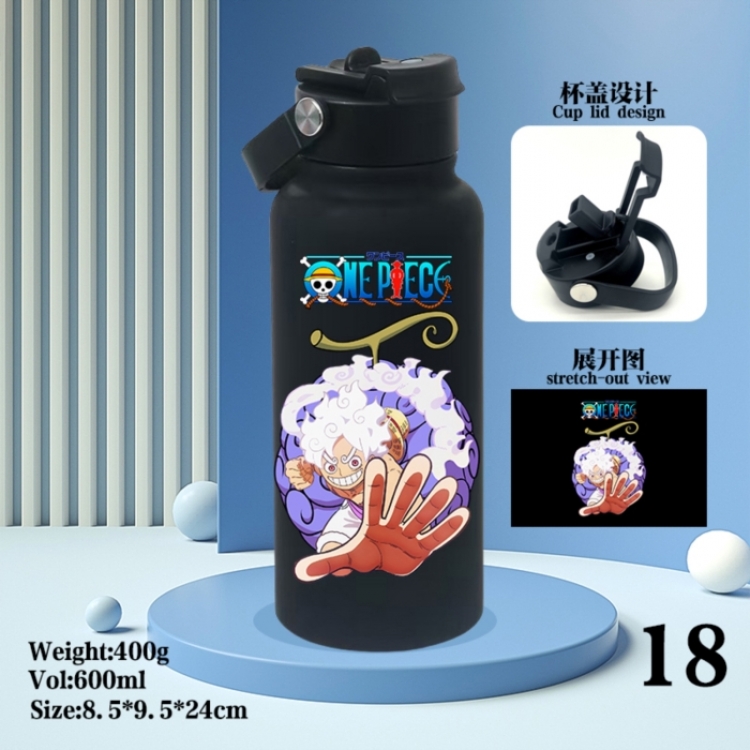 One Piece Anime peripheral new drink portable thermos cup 600ML