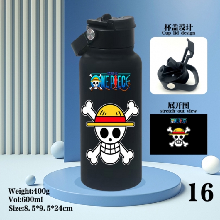 One Piece Anime peripheral new drink portable thermos cup 600ML