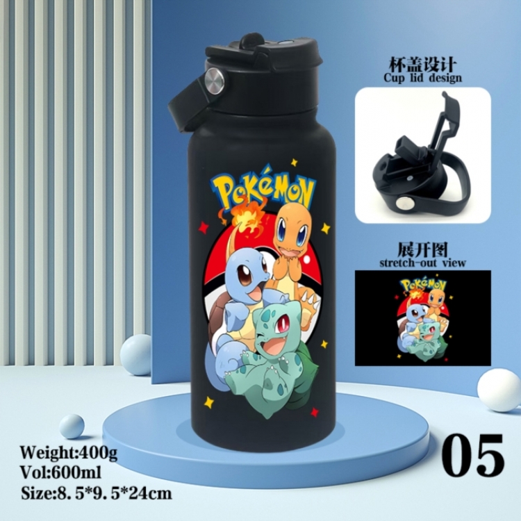 Pokemon Anime peripheral new drink portable thermos cup 600ML
