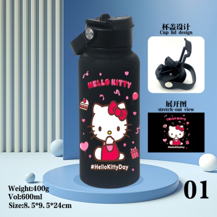 HelloKitty  Anime peripheral new drink portable thermos cup 600ML