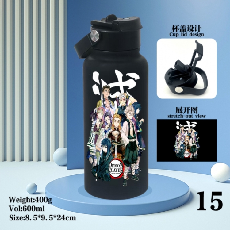 Demon Slayer Kimets Anime peripheral new drink portable thermos cup 600ML