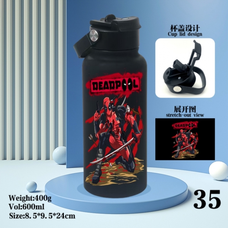 Deadpool Anime peripheral new drink portable thermos cup 600ML