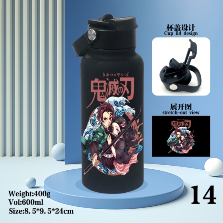Demon Slayer Kimets Anime peripheral new drink portable thermos cup 600ML