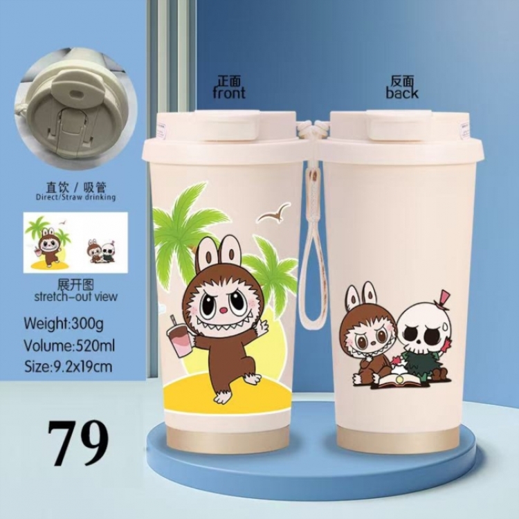 LABUBU Anime peripheral stainless steel coffee cup 520ML