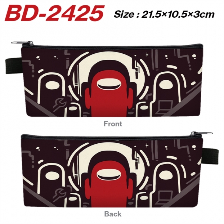 Among us Anime PU Leather Zipper Pencil Case Stationery Box 21.5X10.5X3CM 