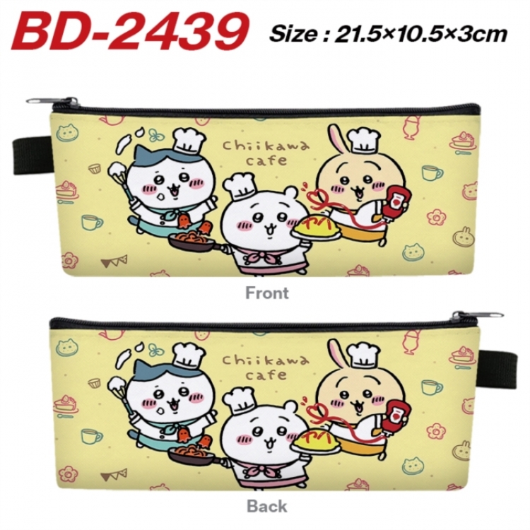 Chiikawa Anime PU Leather Zipper Pencil Case Stationery Box 21.5X10.5X3CM 