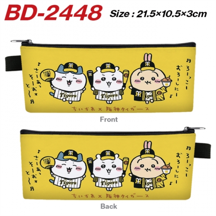 Chiikawa Anime PU Leather Zipper Pencil Case Stationery Box 21.5X10.5X3CM 