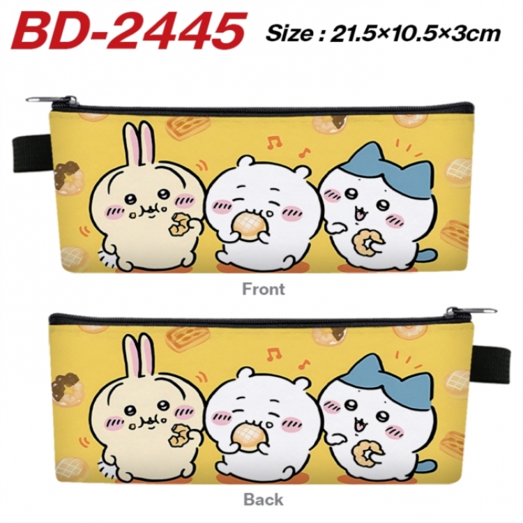 Chiikawa Anime PU Leather Zipper Pencil Case Stationery Box 21.5X10.5X3CM 