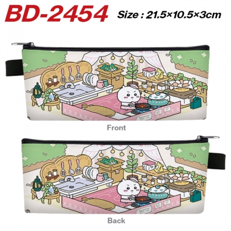 Chiikawa Anime PU Leather Zipper Pencil Case Stationery Box 21.5X10.5X3CM 
